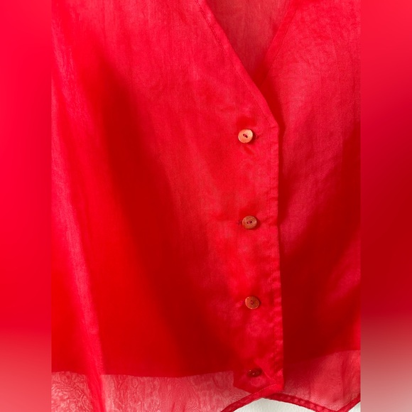 NWT Free People Cherry Red Sheer Vest Top Tank - Picture 5 of 5